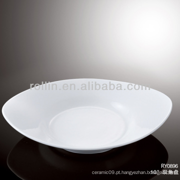 Placa de jantar de porcelana rollin branco em massa